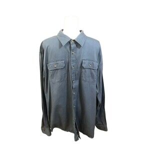Wrangler Premium Quality Denim Button Down Shirt Mens Blue XXL